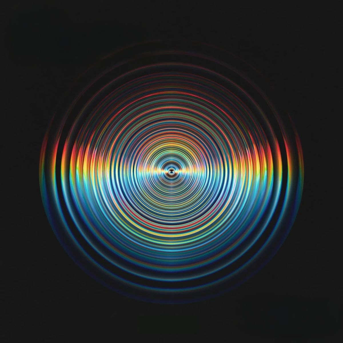Concentric rainbow sound rings